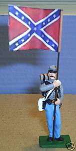 TOY SOLDIERS LEAD CIVIL WAR CONFEDERATE FLAG BEARER 54M  