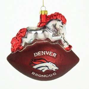   Broncos NFL Glass Mascot Football Ornament (6) Everything Else