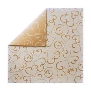  Double Sided Wedding Paper 12X12 Hearts Gold: Arts 
