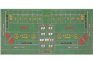 Craps Layout Table Felt 36 x 72 Green Dice Table  