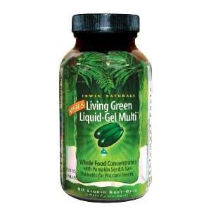  Irwin Naturals Mens Living Green Liquid Gel Multi 90ct 
