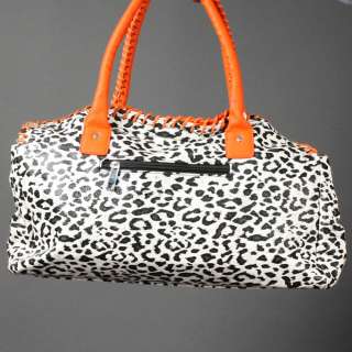   Leopard Print Pebbled Woven Belt NWT Unique Women Shoulder Bag  