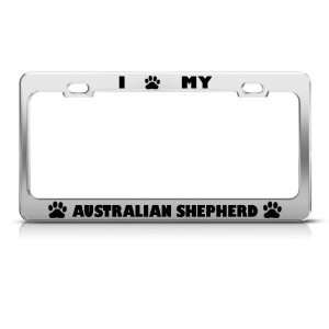  Australian Shepherd Dog Dogs Chrome license plate frame 