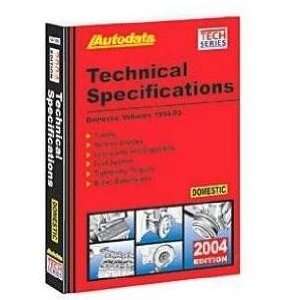  Autodata 04100 Domestic Technical Specifications Manual 