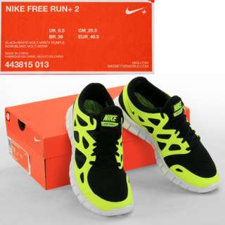 Nike Free Run+2 Mens Size 9 Black Running Shoes  