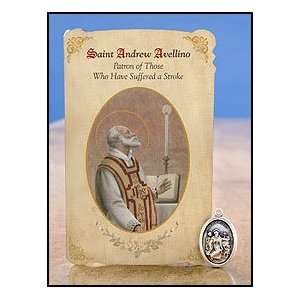   of Healing St. Andrew Avellino (Stroke) Healing Holy Card with Medal