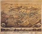 1871 MAP CITY OF LOS ANGELES CALIFORNIA REAL STATE VINTAGE POSTER 