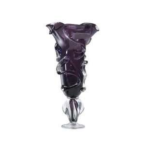    Large Art Glass Vase in Tyrian Purple and Clear: Home & Kitchen
