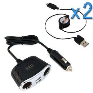  Charger Adapter with 2 extra USB Charging Port include 2pc Micro USB 