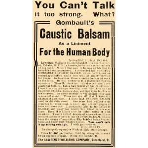  1907 Ad Caustic Balsam Skin Cancer Lawrence Williams 