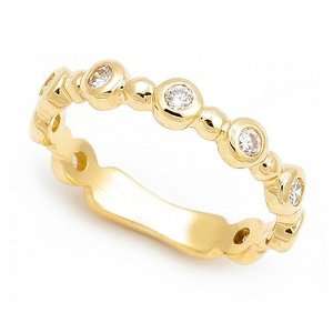   Gold Bezel set Diamond Semi Eternity Band Ring (G H/SI, 1/3 ct.), 9