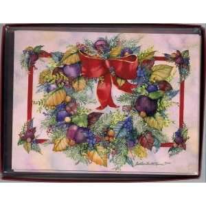  Merry Christmas Wreath   Christmas Cards (24 Cards and 