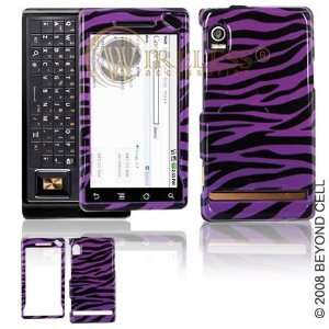 Droid A855 PDA Cell Phone Purple/Black Zebra Design Protective Case 
