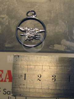 US special force NAVY SEAL team trident UDT White Gold Pendant marked 