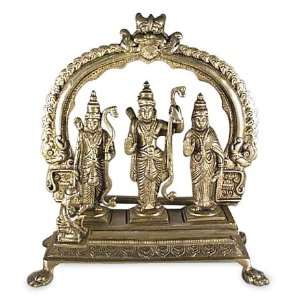  Brass statuette, Rama and Sita with Laksmana