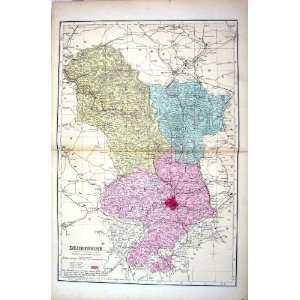  Bacon Antique Map 1883 Derbyshire England Derby 