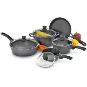  9 Pc. Gourmet Cast Aluminum Cookware Set: Kitchen & Dining