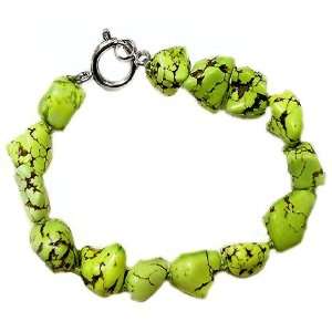 CandyGem Green Genuine Green Turquoise Nugget Chunky Bracelet from 