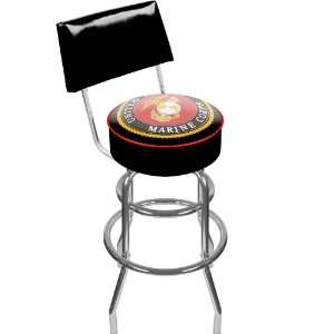  Swivel Bar Stool with Back   Game Room Products Pub Stool Military