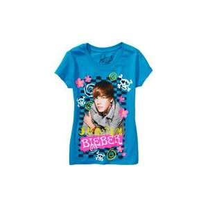  Girls Justin Bieber Flower Checkers Tee: Everything Else