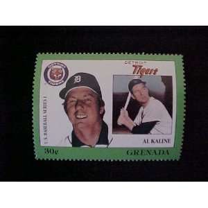 Al Kaline Detroit Tigers Major League in Baseball Grenada Stamp issued 