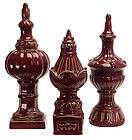 Tuscan CERAMIC TABLETOP Mantel FINIALS Set/3  