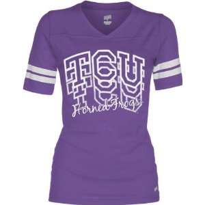  TCU Horned Frogs Womens Purple Football Jersey T Shirt 