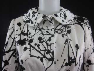 TULEH 2pc Black White Cotton Abstract Skirt Suit Sz 6  