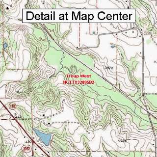   Topographic Quadrangle Map   Troup West, Texas (Folded/Waterproof