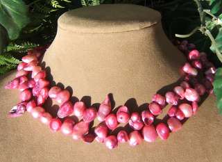   FRESHWATER PEARL NECKLACE PEARLS HOT PINK OCEAN JEWELRY MADE IN USA