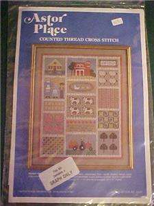 Astor Place Cross Stitch Country Sampler Pattern NEW  