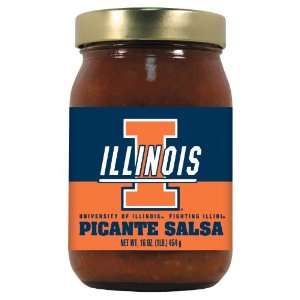   12 Pack ILLINOIS Fighting Illini Picante Salsa Medium 