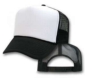 Plain Trucker Hat black and white Cap  