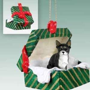  Tri Colored Chihuahua in a Box Christmas Ornament