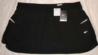 NWT Womens NIKE DRI FIT Black Golf Tennis Athletic Skirt Skort Size 