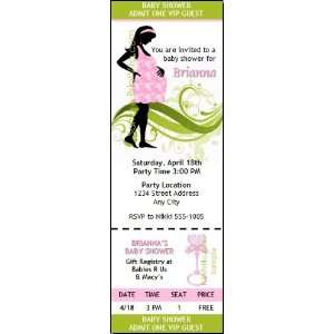  Mom To Be Pink Baby Shower Ticket Invitation Health 