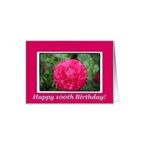  Happy 100th Birthday, Blank Pink flower Card: Toys & Games