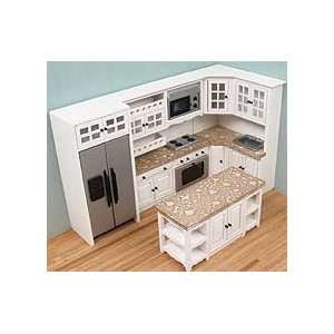  Dollhouse Miniature 6 Pc. White and Stainless Kitchen 