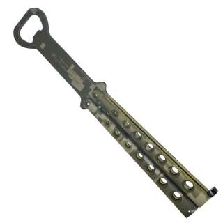   Camo Butterfly Knife Bottle Opener Training Practice Knives  