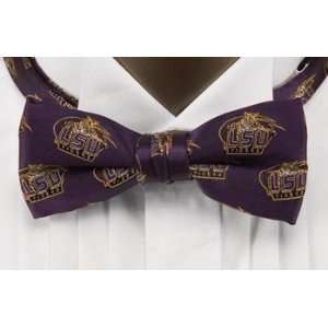 LSU Bow Tie   Louisiana State University Purple Pre Tied Bow Tie with 