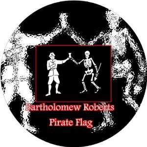   Badge Style Keyring Bartholomew Roberts Pirate Flag