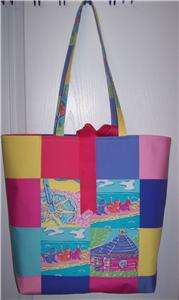 UMBRELLA FLOWERS XL TRAVEL TOTE BAG*LILLY PULITZER FABRIC*MOTHERS GIFT 