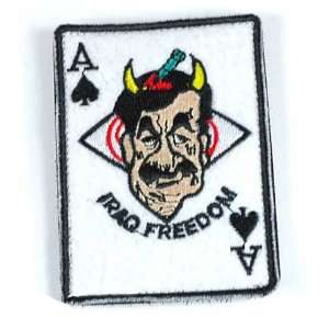    Iraq Freedom Card Patch w/ Velcro   White