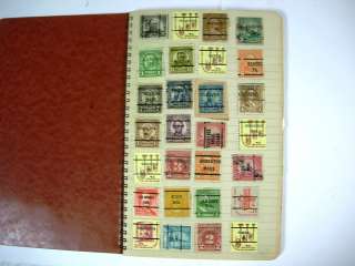 US, 100s of OLD Precancel Stamps hinged on notebook pages..No Reserve 