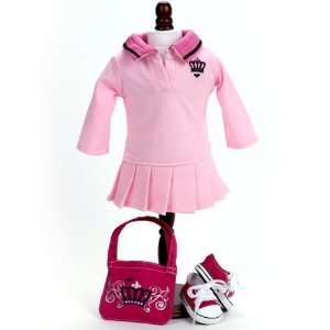   Girl Dolls, Polo Doll Dress, Crown Bag & Doll Sneakers: Toys & Games