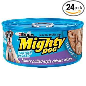 Mighty Dog Hearty Pulled Style Chicken Dinner In Gravy, 5.5 Ounce Cans 