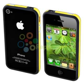   Bumper w/ Button Skin Case Cover+PRIVACY FILTER for iPhone 4 G 4S