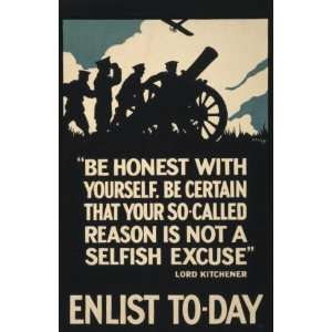 World War I Poster   Be honest with yourself. Be certain that your so 