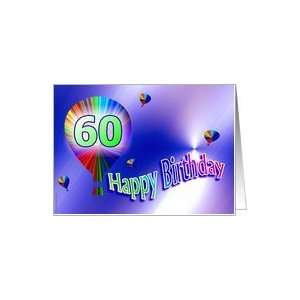 60th Birthday Hot Air Balloons Card