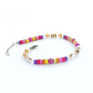  Multicolor Wood Bead Anklet: West Coast Jewelry: Jewelry